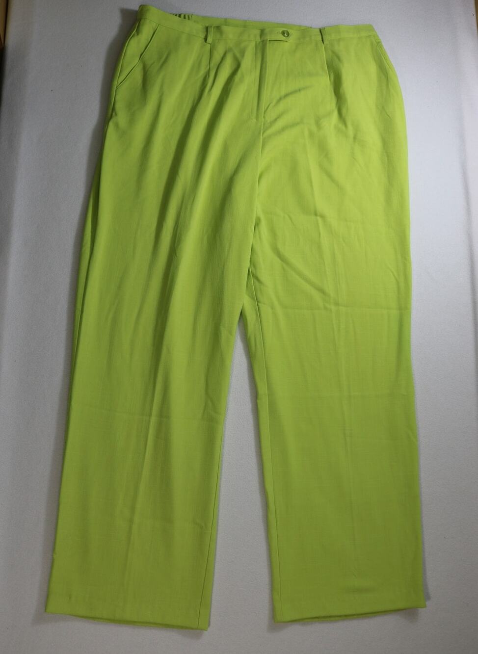 Sag Harbor Pants Womens 18 Green Trousers Straight Leg High Rise Stretch Casual